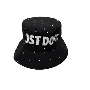 Nike Just Do It Black White Polka Dot Bucket Hat Youth One Size Fits All